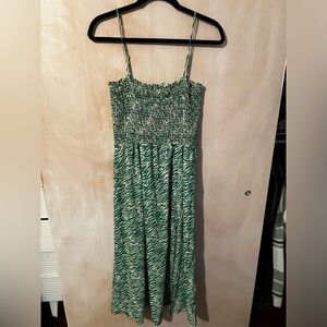 RESA NWT Smocked Green Zebra Print Dress Size Large